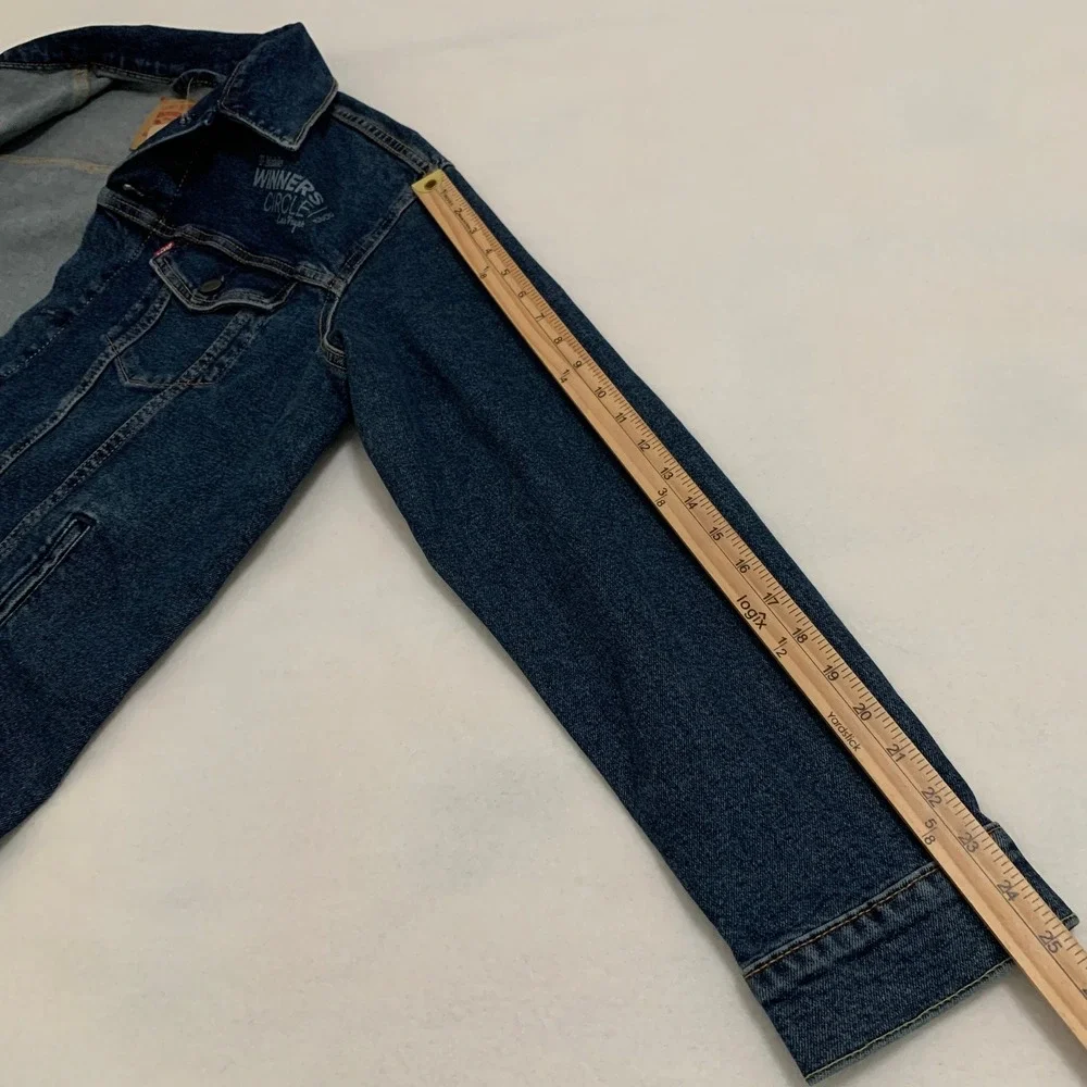 NWT Levi's Trucker Denim Jacket Men L Blue Dark Wash T-Mobile Winners Circle NEW